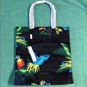 Black & Floral/Parrot Print Tote Bag